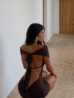 ALIA MINI DRESS CHOCOLATE