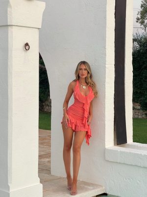ANNIKA MINI DRESS PEACH