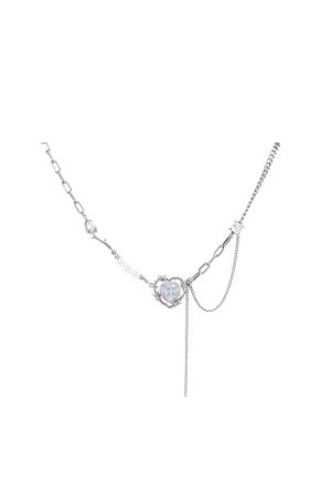 CRYSTALE NECKLACE SILVER