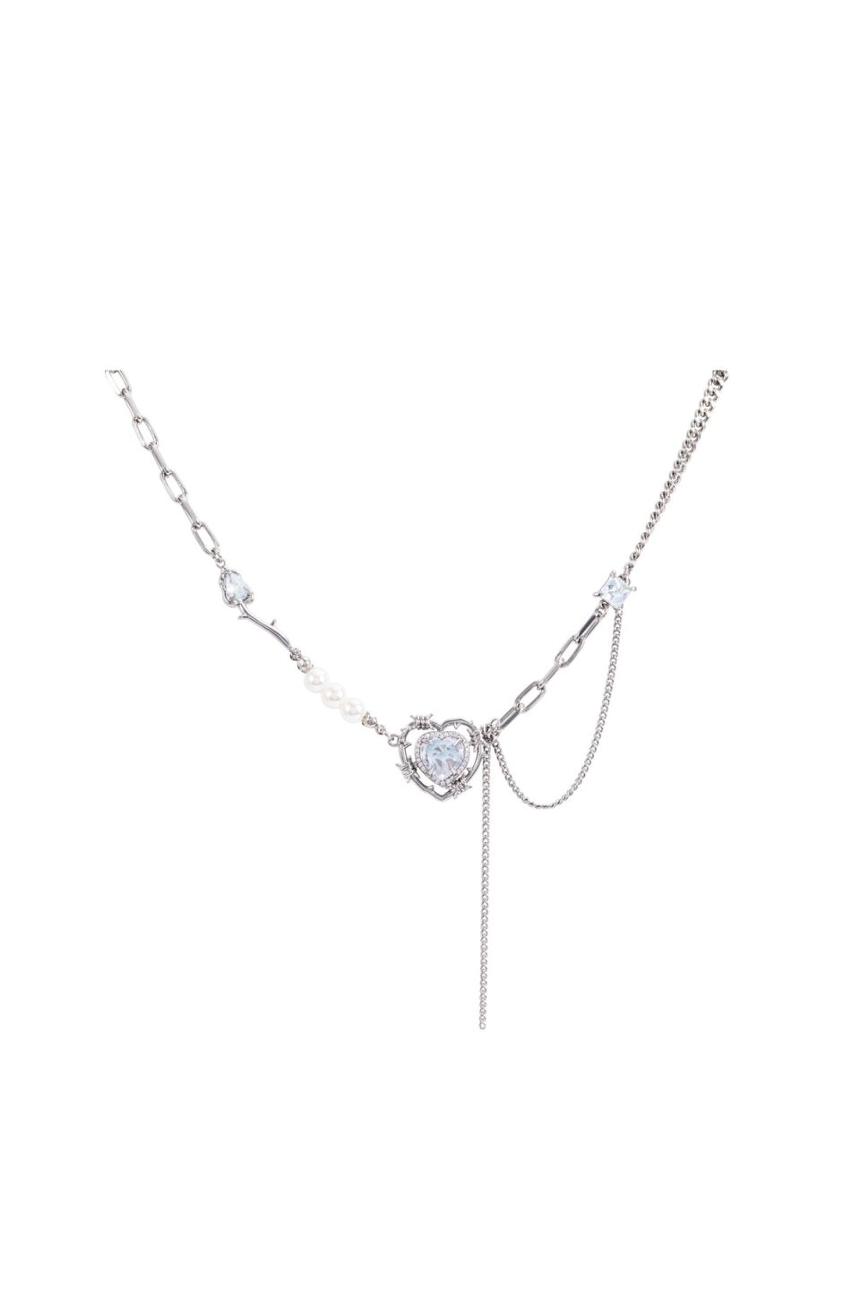 CRYSTALE NECKLACE SILVER