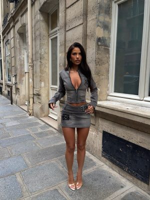 ELIAS MINI SKIRT BLACK DENIM