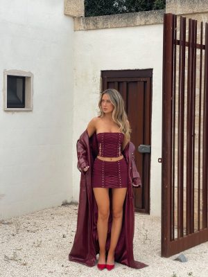 MARTINE MINI SKIRT BURGUNDY