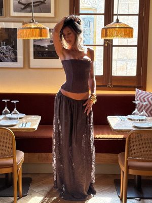 SOREN MAXI SKIRT CHOCOLATE