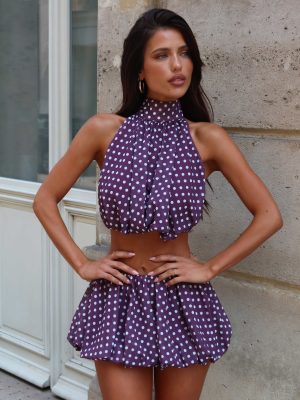 ANAHI MINI SKIRT MAUVE POLKA DOT