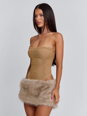 NAHLA MINI SKIRT TAN