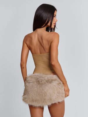 NAHLA MINI SKIRT TAN