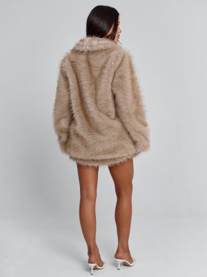 NAHLA LONG JACKET TAN